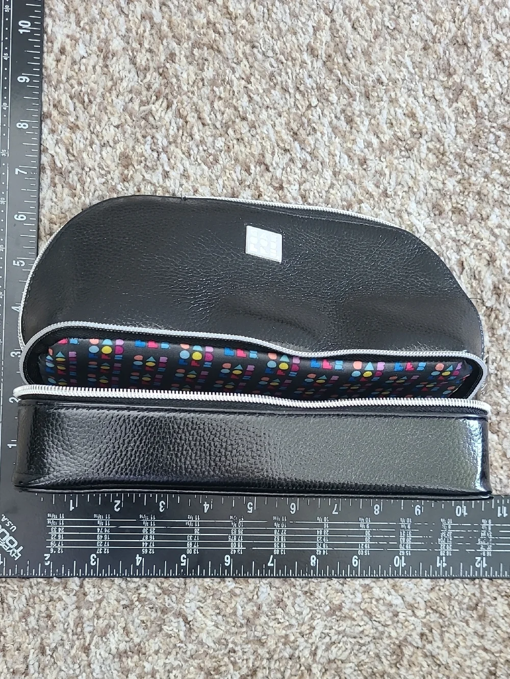 Caboodles Black Patent Cosmetic/Jewelry  Case with Silver Trim